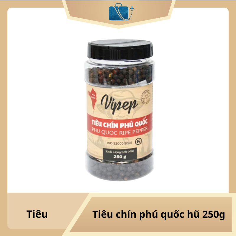 Tiêu chín Phú Quốc Vipep hũ 250g