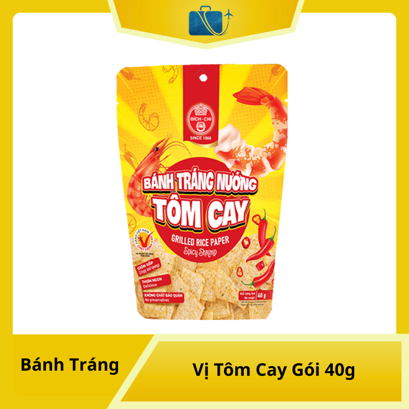 Bánh Tráng Nướng Vị Tôm Cay Bích Chi Gói 40g