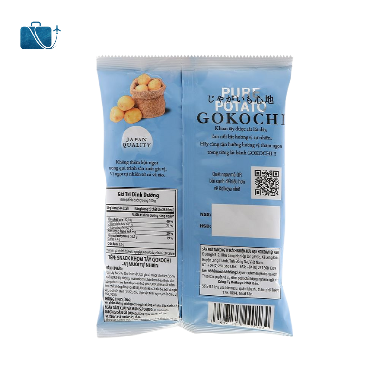 Snack Khoai Tây Vị Muối Tự Nhiên Gokochi 65g 2