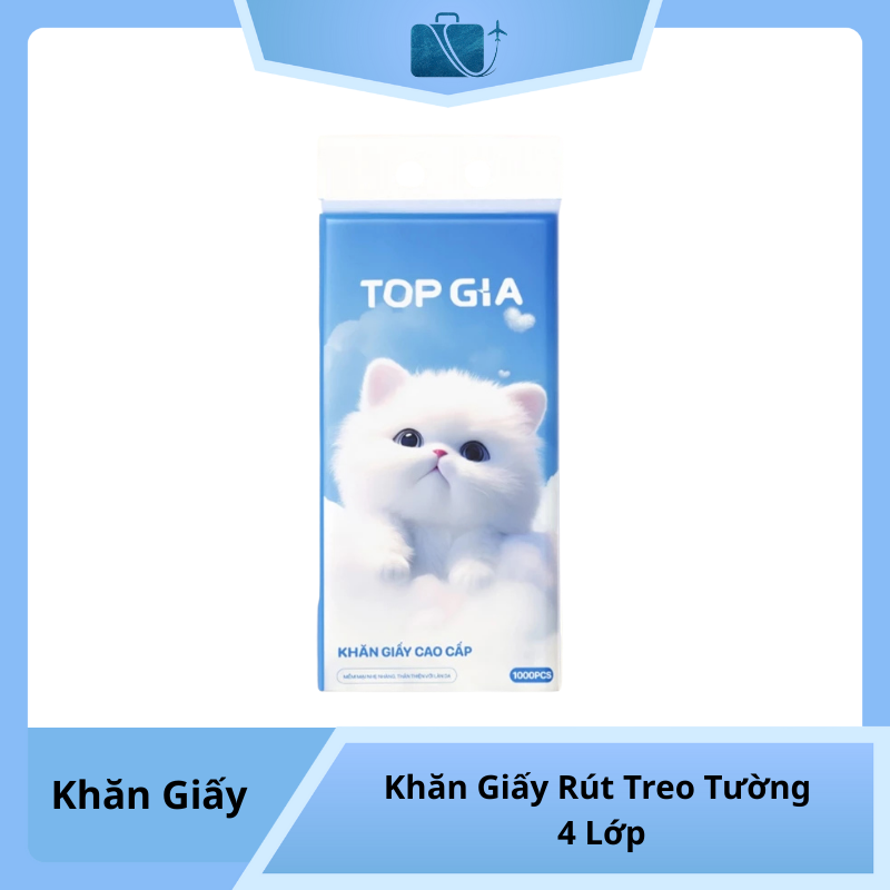 Khăn Giấy Rút Treo Tường Top Gia 4 Lớp 1000 tờ (KT: 26x13cm)