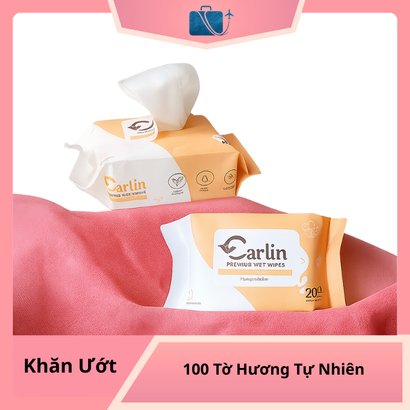 Khăn Ướt Carlin 100 Tờ Hương Tự Nhiên