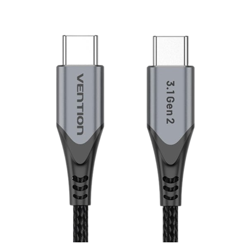 Cáp Sạc Vention USB-C 3.1 Gen2 5A 0.5m - Hợp Kim Nhôm Xám