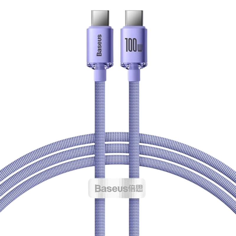 Cáp Sạc Nhanh Baseus Crystal Shine 100W Type-C 1.2m - Tím